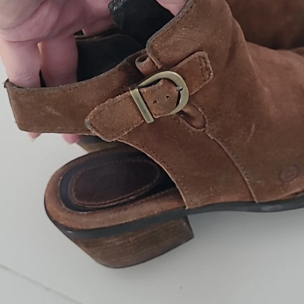 Born Margrit Slingback Suede Booties Women's Size 7 - Picture 8 of 14